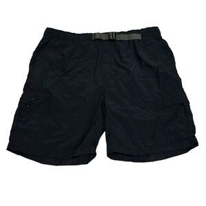 Columbia Cargo Shorts Belted Hiking Camping Nylon Lined Black XL